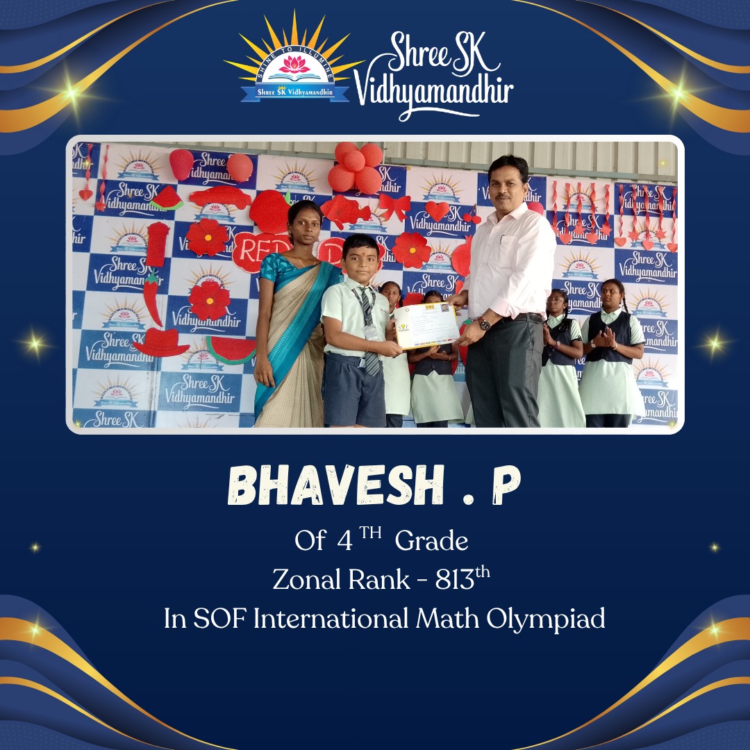 Bhavesh P — Zonal Rank 813, SOF International Mathematics Olympiad